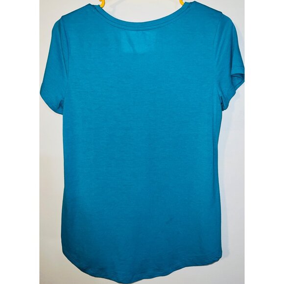 Stylus Teal Blue Misses Short Sleeve Pocket T-Shirt Size M - Picture 2 of 3